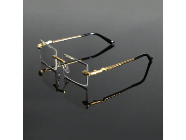 Rectangular Metal Frame Glasses